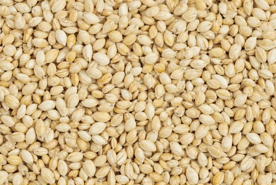 Close-up view of white cumin seeds (Nigella sativa) on wooden spoon