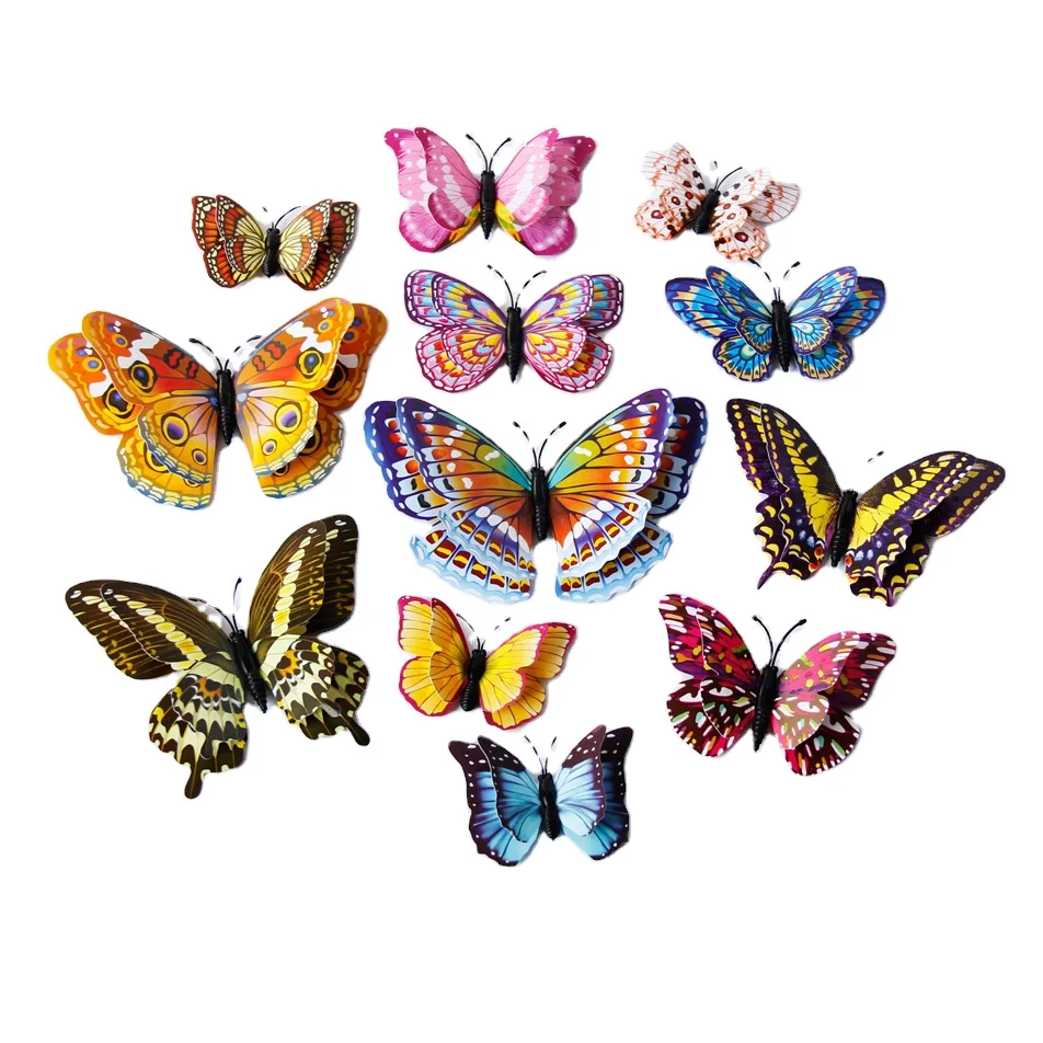 

Luminous double layer set magnetic butterfly interior decoration 3d wall paste high simulation butterfly decoration