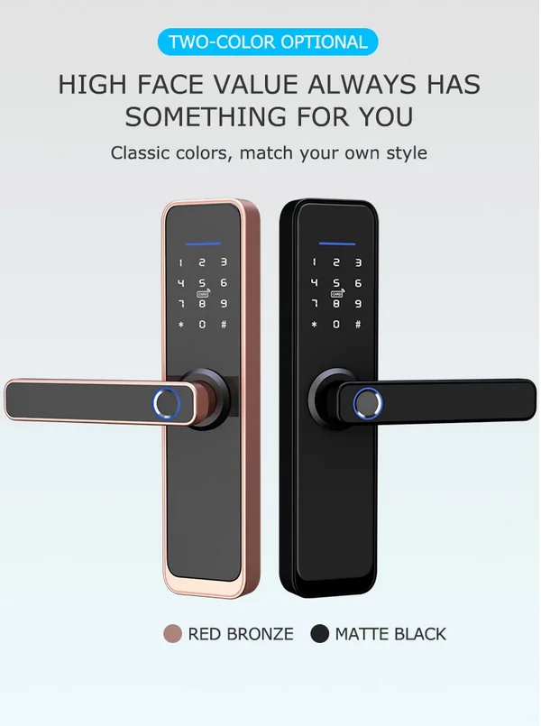 Smart lock Fingerprint Password NFC Bluetooth zigbee Unlock tuya tinylock ttlock App Control Smart Door Lock - ANKUX.COM