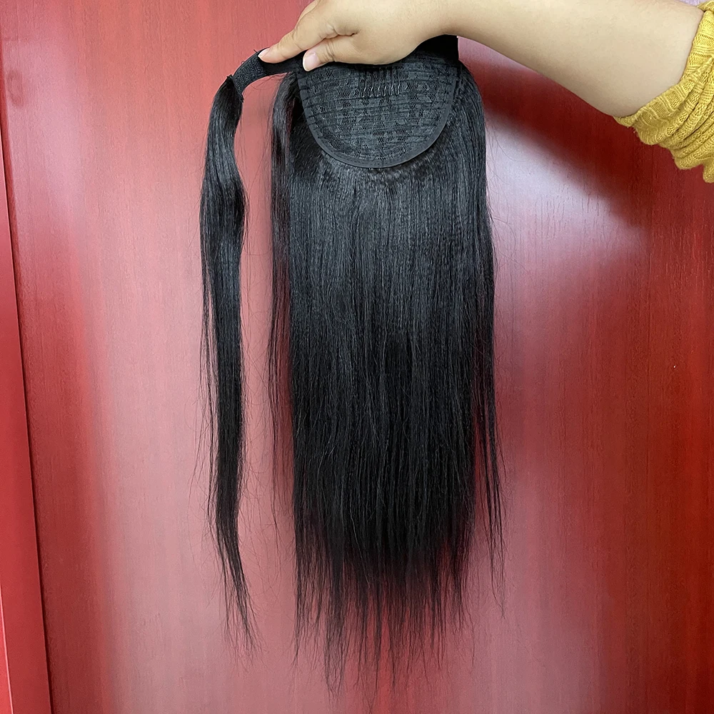 Free Shipping Wrap Around Ponytail China Oem Human Hair Wholesale China 100 Virgin Hair Yaki Ponytail Hair Extensions on Sale