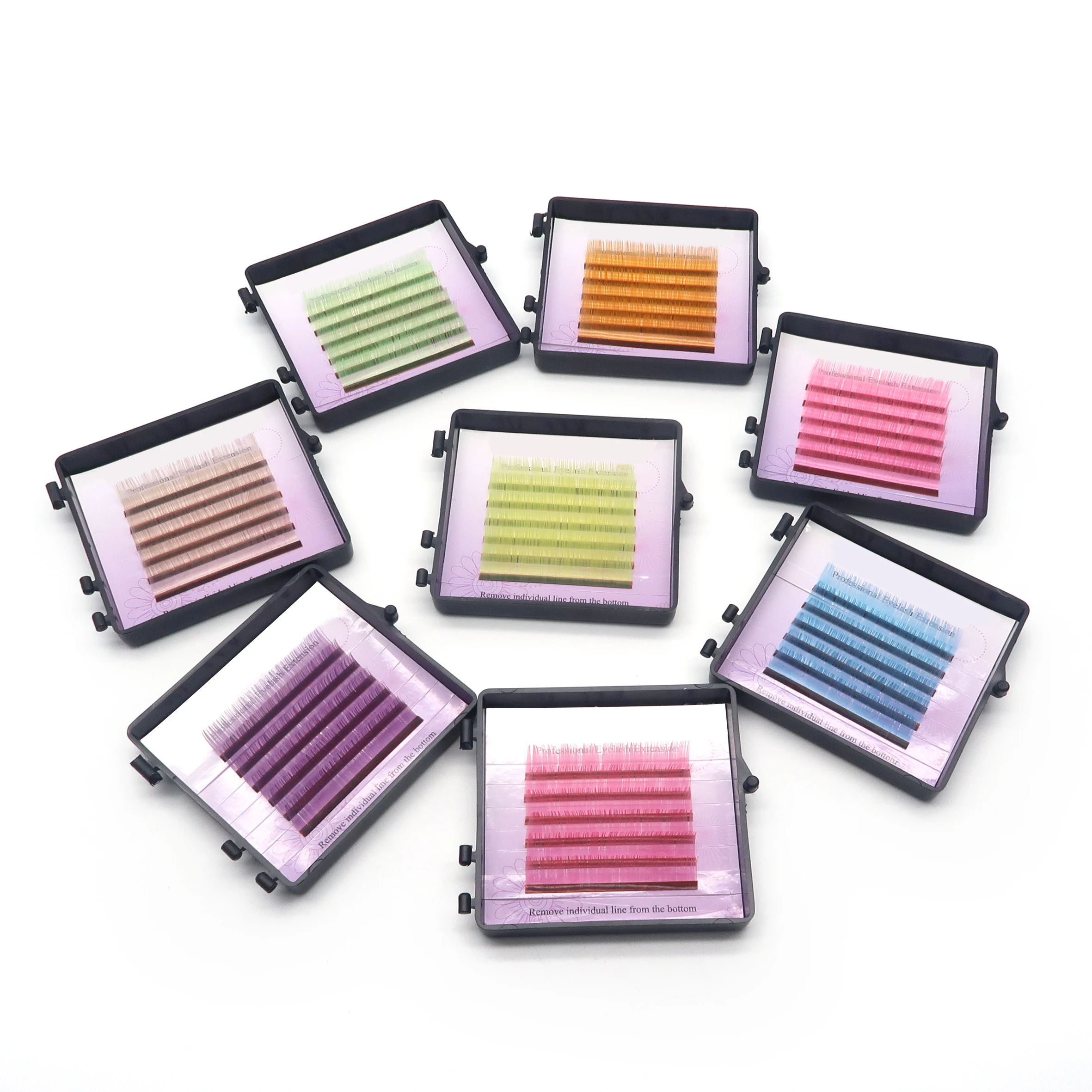 

DancingSwan C curl D curl 0.07 lashes box storage long color lashes Color eyelash extensions, Colorful
