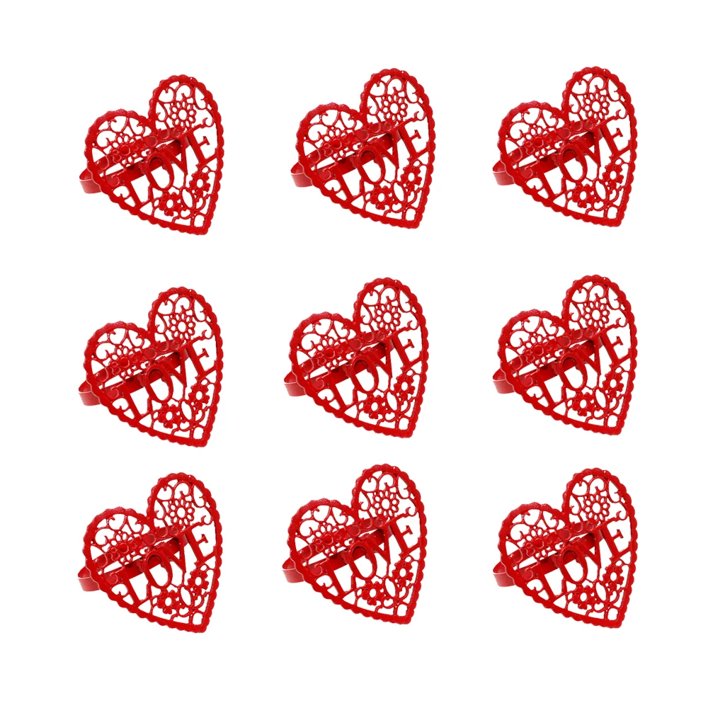 

Napkin Rings for Dinner Party Weddings Holidays Christmas Valentines Day Red Heart Napkin Holders HWW05