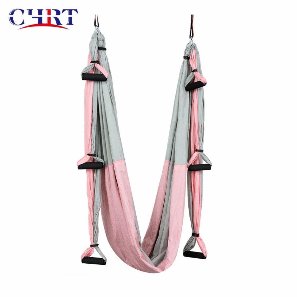 

chrt Six Handle Aerial Yoga Hammock Set Fitness Pilates Gymnastics Flying Swing Yoga Hammock Aerial Flying Yoga Hammock, 12 colors can choose