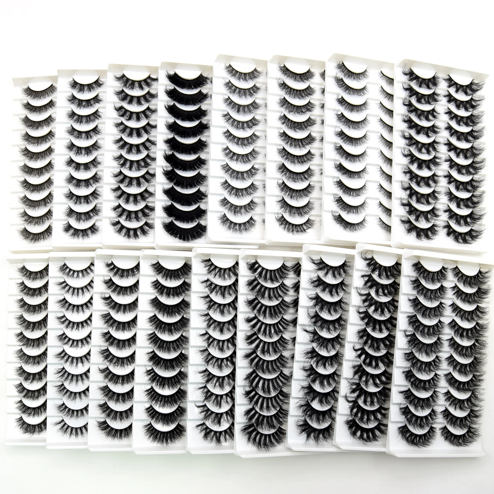 

Lashes 10 Pairs 3D Faux Mink Lashes Fluffy Soft Wispy Volume Natural long False Eyelashes Eye Lashes Reusable Eyelashes Makeup