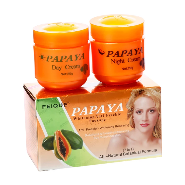 

Skin care whitener papaya face whitening cream, Day cream:white/night cream:yellow