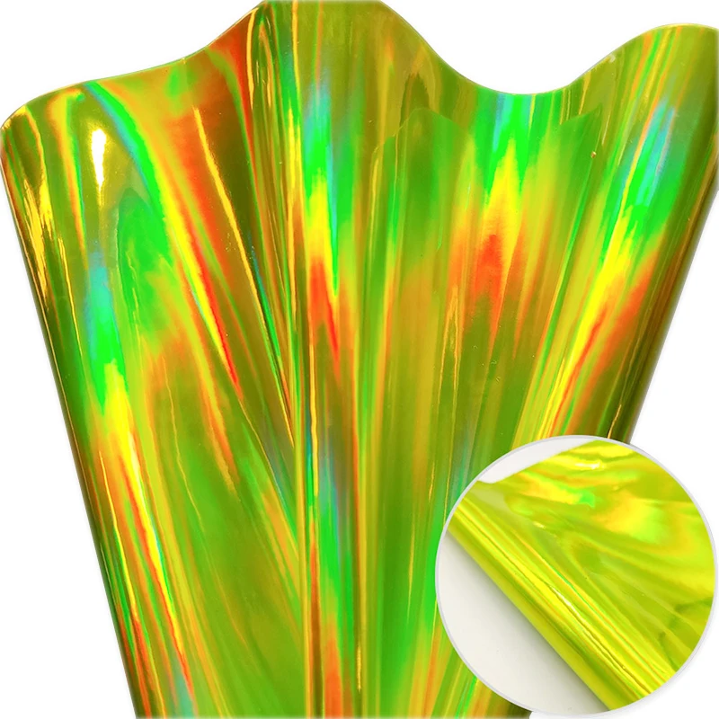 
Glossy Shiny Faux Pu Leather Glitter Material Fabric Holographic Synthetic Pvc Pu Leather Sheet For Ladies Bag 