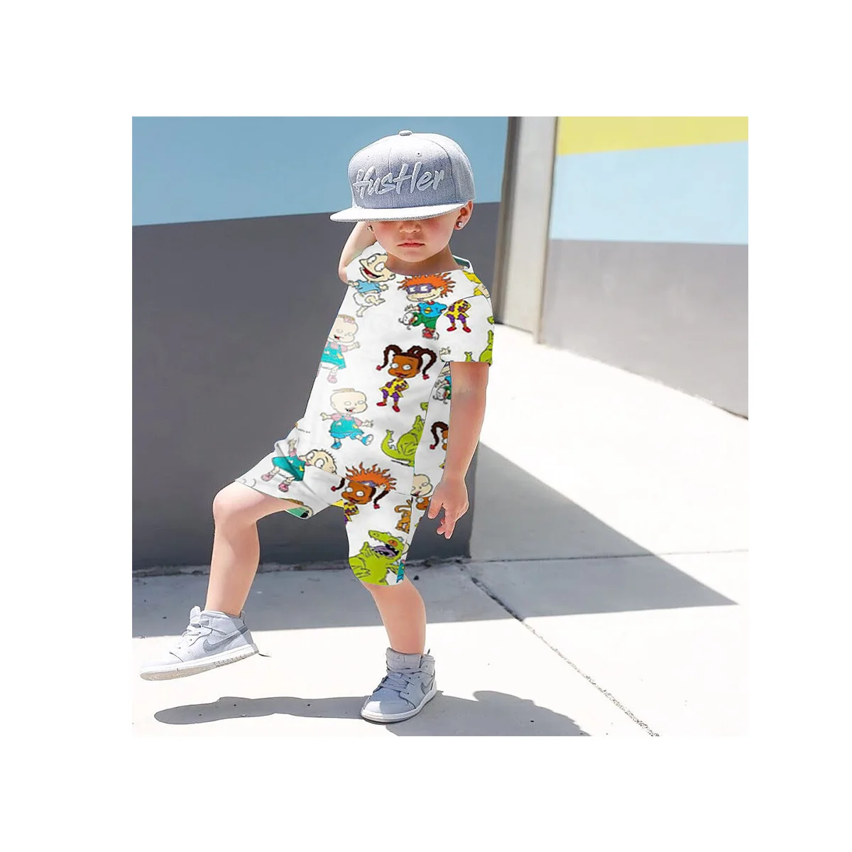 

Fashion Kids Clothing Baby Clothes Set Summer Baby Boy T-Shirt And Pants Set Fashion Cartoon Print Children Wear