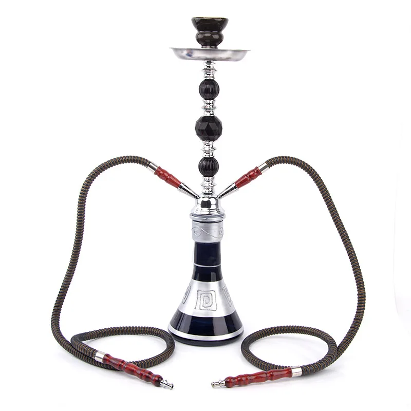 

Hintcan Crystal Crafts Double Hose Glass Hookah Shisha set with Narguile Ceramic Bowl Charcoal Tongs Accessories, Mix color