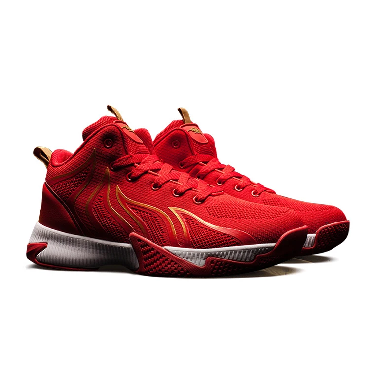 

Factory Hot Sale Sport Fashion Hard-wearing Casual Sports Shoes Air Cushion Sneakers Men, Black & red