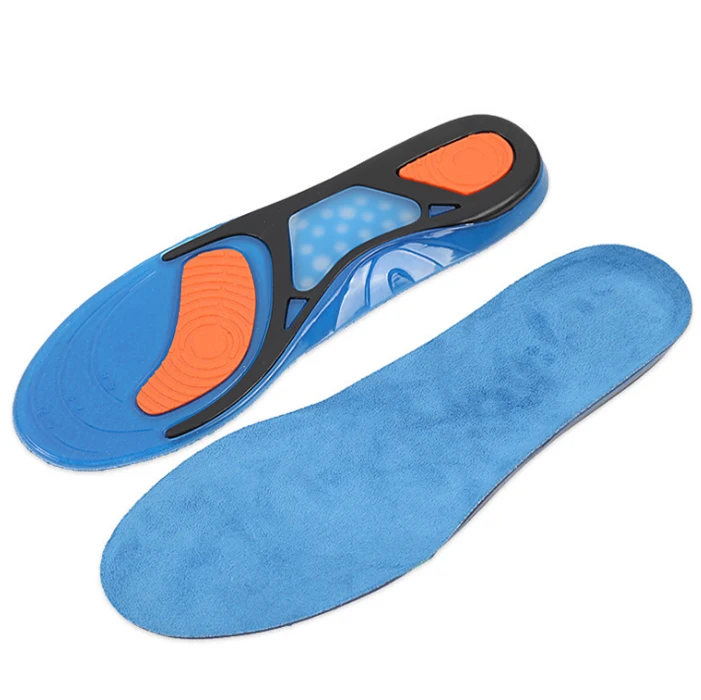 

Melenlt best selling wholesale sport running shock absorption full length tpe gel shoe insole for men, Blue