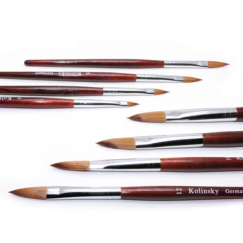 

100% kolinsky Professional acrylic nail brush for nail art, Red wood