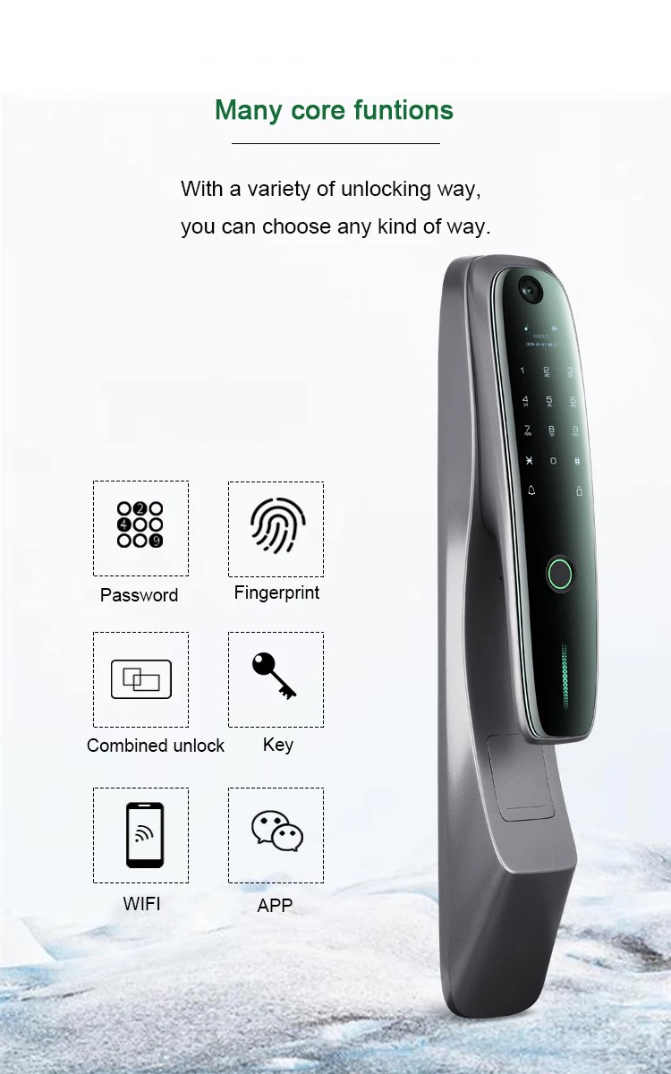 Tuya WIFI Smart Home Door Lock Fingerprint Password Remote Control Smartphone Intelligent Locks Card Key Door Lock
