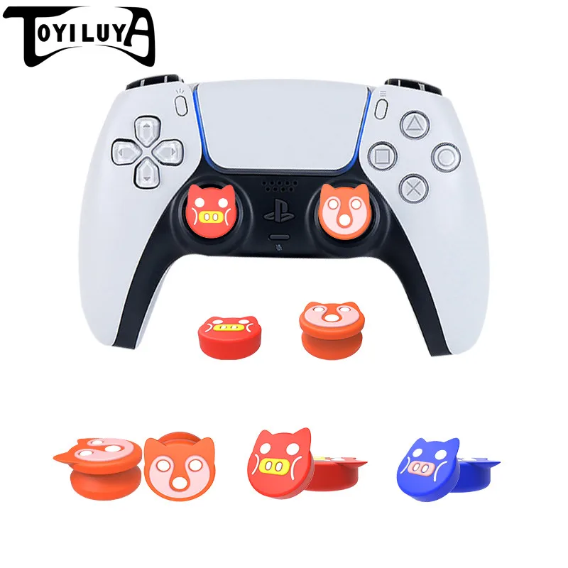 

TOYILUYA Silicon Nonslip Ps4 Controller Button Silicone Cover Joy Pig Thumbstick Grip Ps5 Thumb Sticks