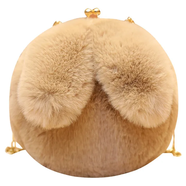 

Hot sale winter rabbit plush bags fashion chain lady girls plush hand plush shoulder bag, As picture