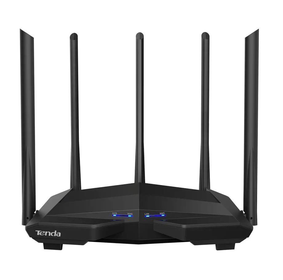 

Tenda AC11 Gigabit Dual-Band AC1200 Wireless Router Wifi Repeater with 5*6dBi High Gain Antennas Wider Coverage Easy setup, Black