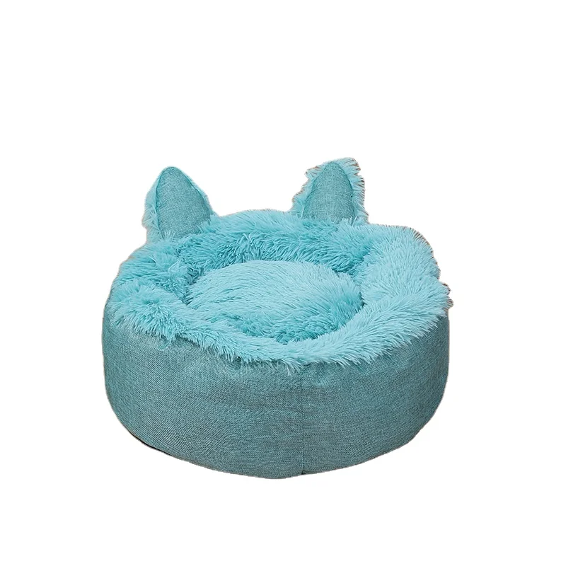 

2021 Hot Sale Cute Pet Round Bed Heat Preservation Dog Cat Pet Beds, 4 colors as color range