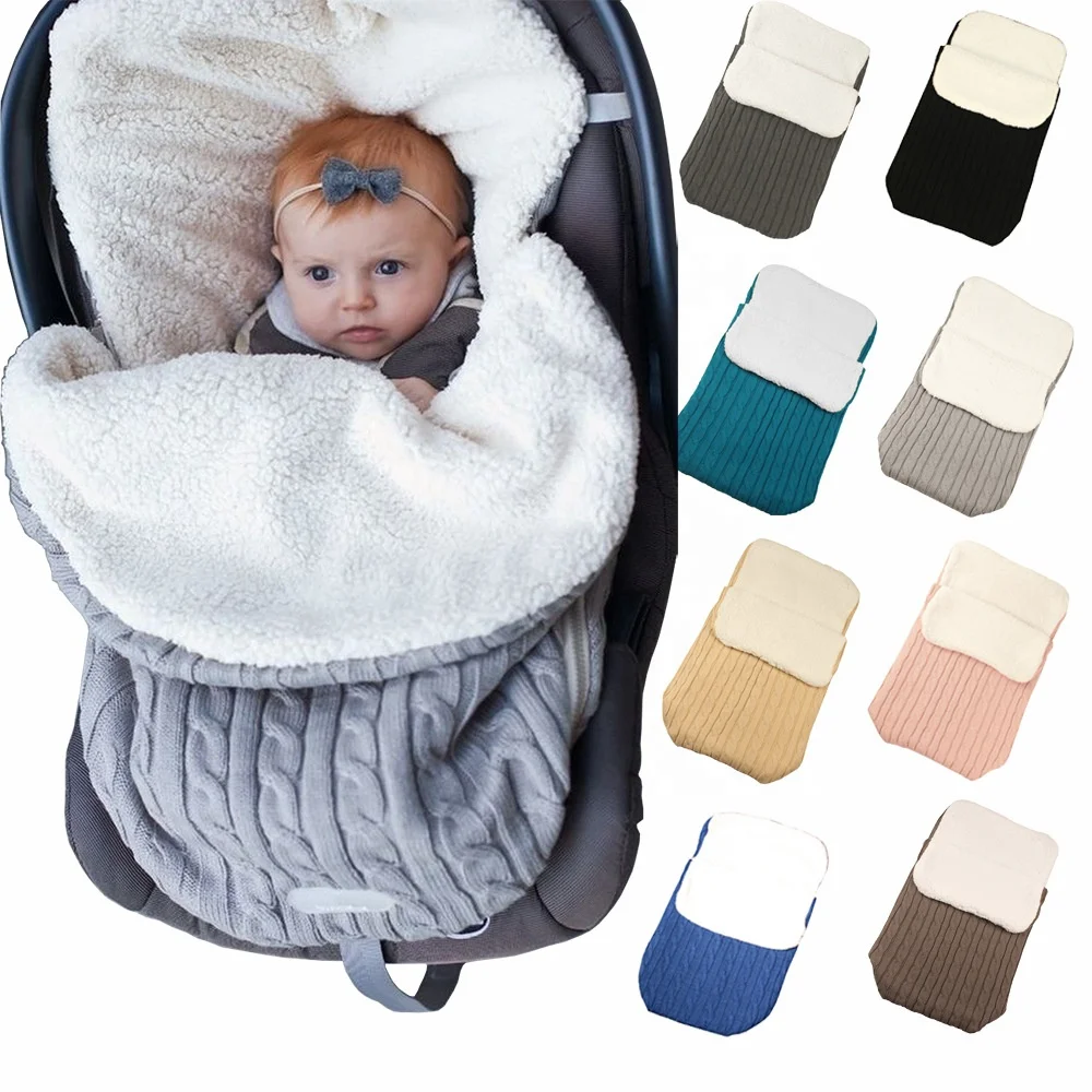

Baby Sleeping Bags Baby Footmuff Liner Pushchair Stroller Buggy Pram Cosy Toes Car Seat Knitted Fuzzy Winter Warm Sleepwear, Black, beige, pink, light gray,etc