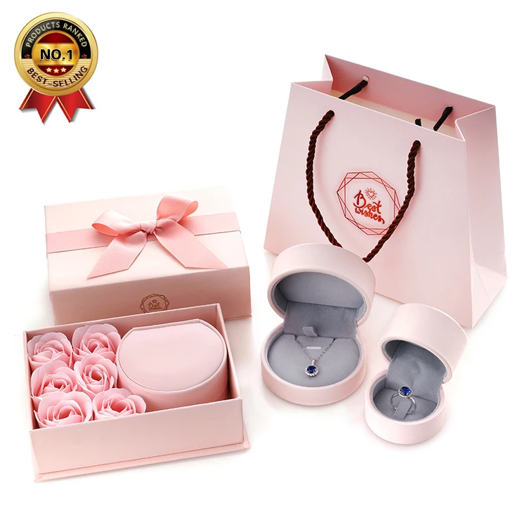 

Oem Odm Obm wholesale PU leather pink gift pendant necklace ring box jewelry packaging, Cymk or pantone