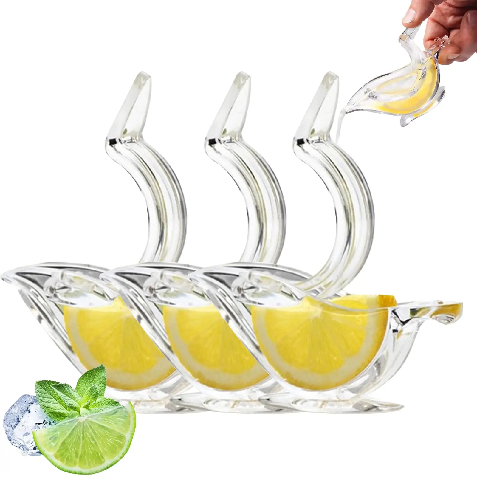 

2023 New Design Plastic Lemon And Lime Squeezer Portable Lemon Orange Juicer Transparent Juicer Press Kitchen Bar Gadget