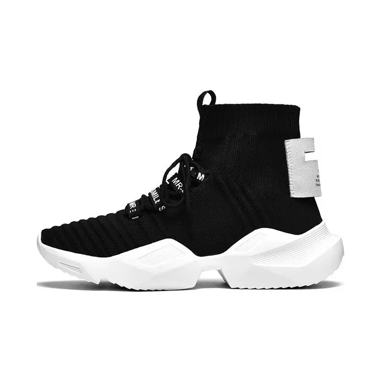 

China manufacturer custom designer branded sale lightweight fashion PU high top mens shoes sneaker, Black white