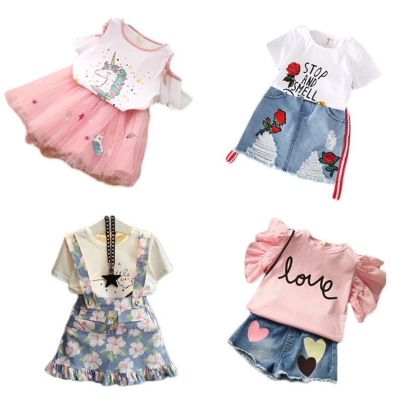 

2021 new design summer flare sleeve back to school china wholesale boutique floral little baby girls bangladesh kids clothing