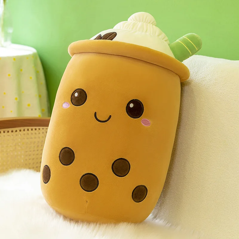 

Ice Cream Soft Hugging Pillow Large Brown Pearl Milk Tea Stuffed Animals Toy Doll Custom OPP Bag Hot Selling Cute Boba Tea Plush