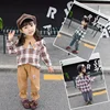 2019 spring autumn girl children two-piece set 0-5 years old new lattice children boutique casual clothes suit