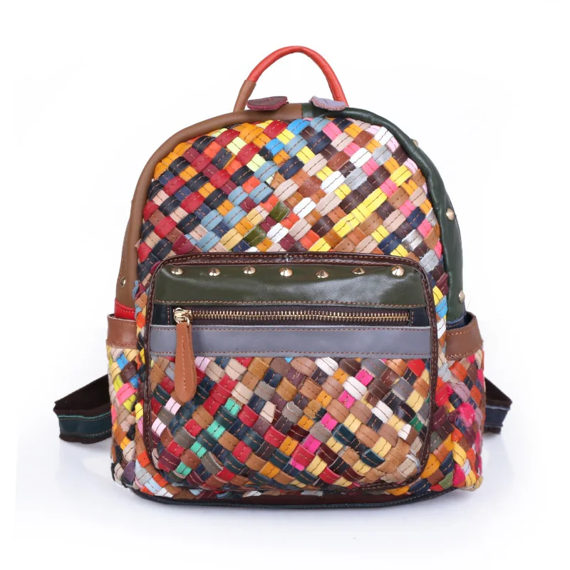 

weave braided backpack bp Geniue Leather For Sale popular backpack, Multi
