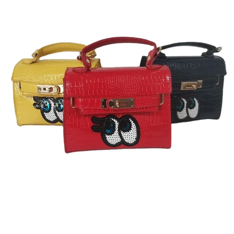 

2021 Exclusive Sales New Design Handbags Mini Ladies Bags PU Leather Cute Eyes Shoulder Hand Bag Women Handbag, As picture