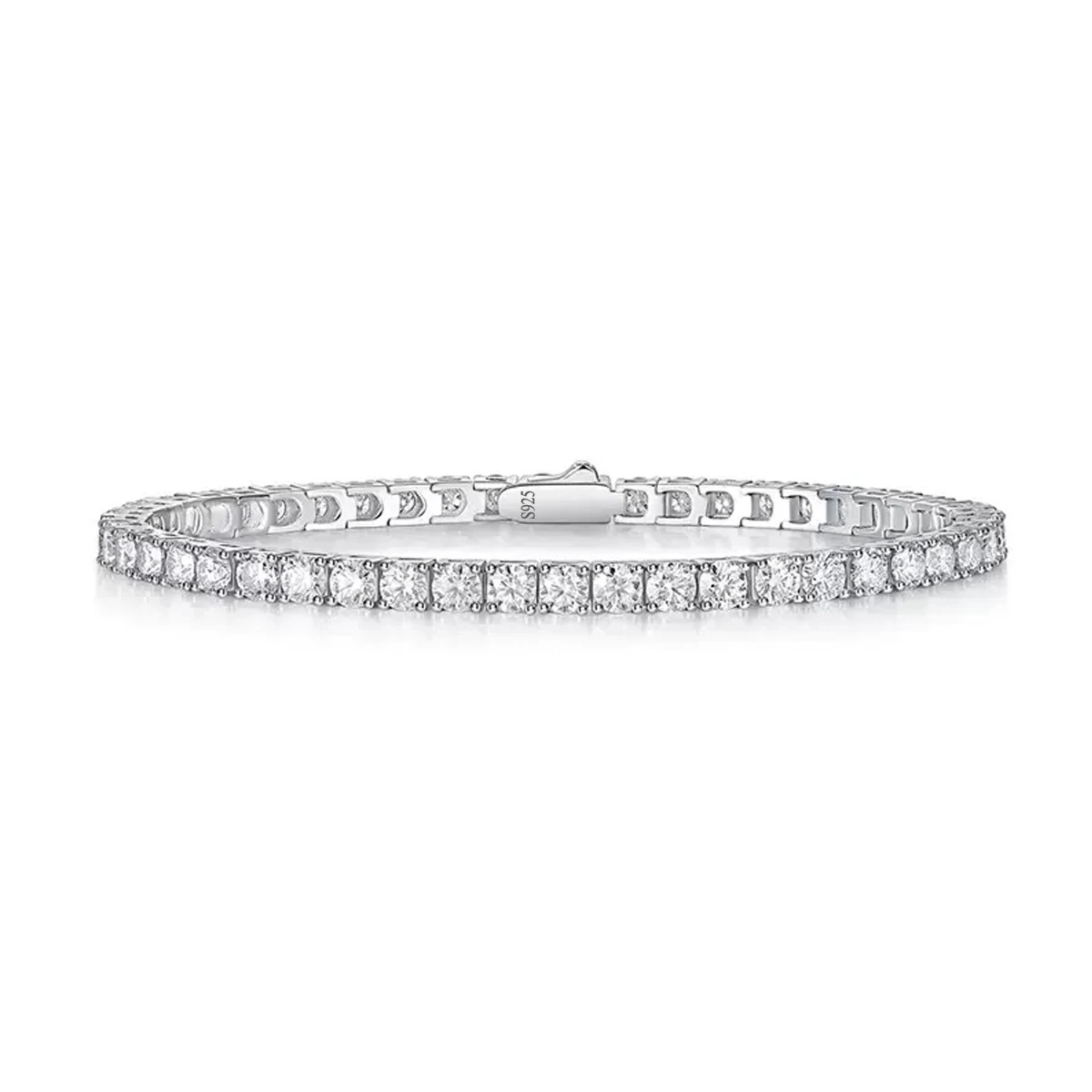 Wholesale S925 Sterling Silver 17cm 18cm 3mm Cubic Zircon Wedding Bridal Easy Wear Tennis Bracelets for Women Jewelry
