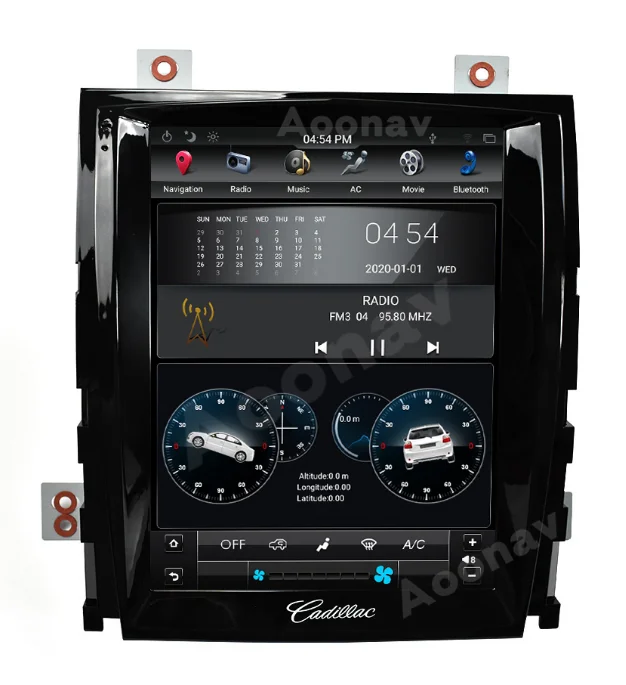 

10.4" Vertical Screen Tesla Style Android Car DVD GPS Navigation Radio Audio Player for Cadillac Escalade 2007-2012 RAM 4GB, Black