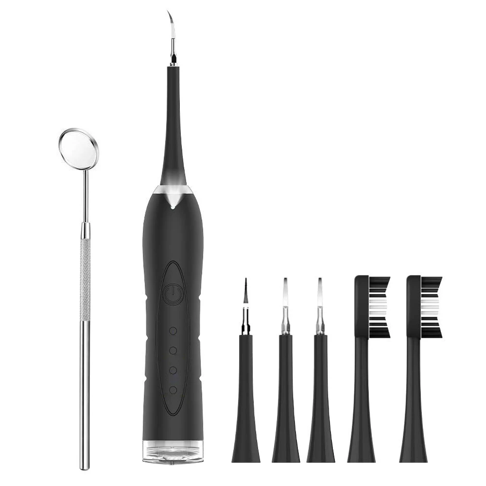 

Electric Ultrasonic Dental Scaler Sonic Toothbrush Calculus Remover Cleaner Teeth Care 5 Replaceable Heads Toothbrush Set