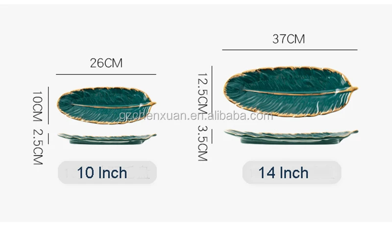 Details about   Gold Ceramic Plate Jewelry Fashionable Feather Design Porcelain Accessories 