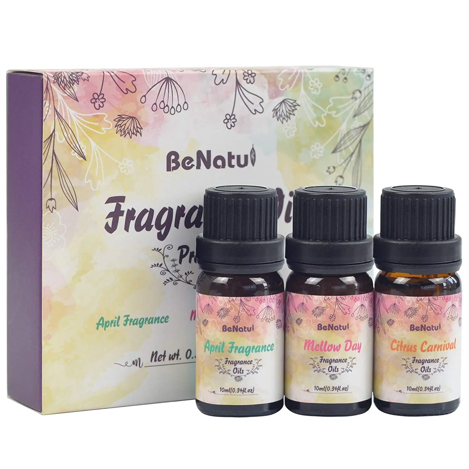 

100% Natural Floral Aromatherapy Fragrance Essential Oils 3 Formulas Therapeutic Grade Organic Essential Oil Set for Diffuser