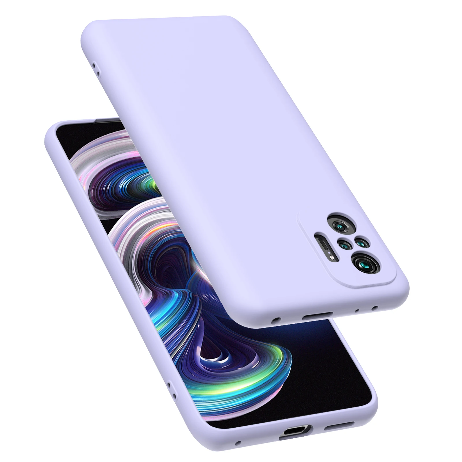 

New 2MM Soft Liquid Silicone Rubber With Microfiber Inner Phone Case For Xiaomi Redmi Note 10 Pro