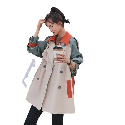 

R11376S Women's casual straight brown lapel collar temperament woolen coat, Camel