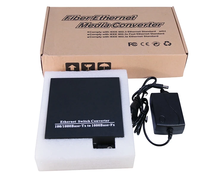 Imveliso eshushu 8 * 10/100M RJ45 port kunye ne-1 * 1000M gigabit fiber Port Media Converter