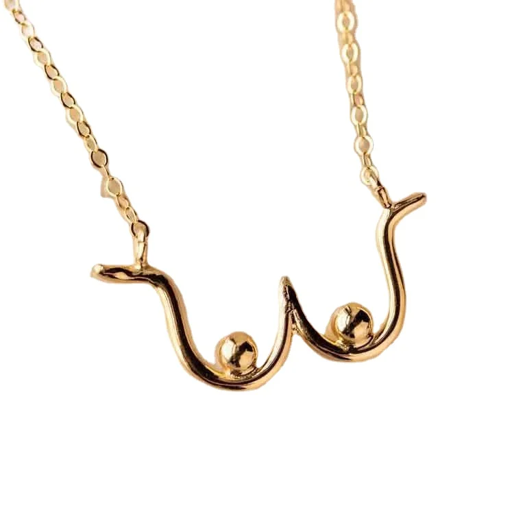 

Fashion Sexy Boobs Pendant Necklaces for girls women Gold Silver Plated Body Charm Peronalized Girlfriend Jewelry Gift