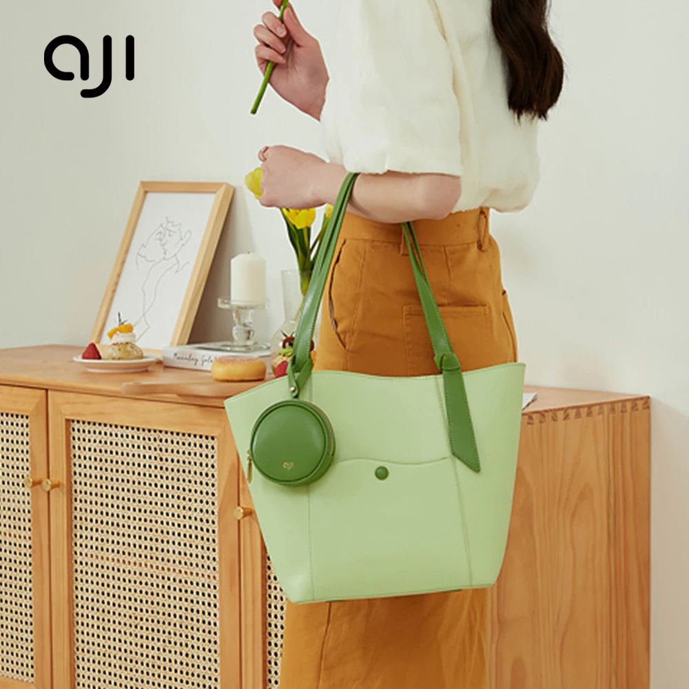 

Aji Wholesale Designer Luxury Fashion Double Chain Large Tote Bag Lady Barrel-shaped Hand Bag Women Bags, White/brown/customize