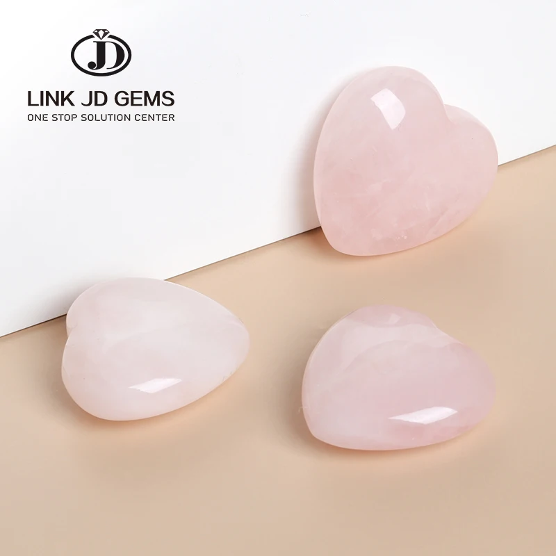 Natural healing Stones natural Pink Quartz Heart Shape Crafts wholesale gemstone quartz crystal craft for decoration