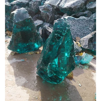 Blue broken glass landscaping rocks wholesale slag decorative glass ...