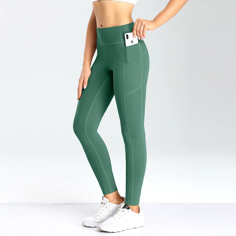 

high waist women butt lifting sport gym seamless leggings yoga pants with pockets