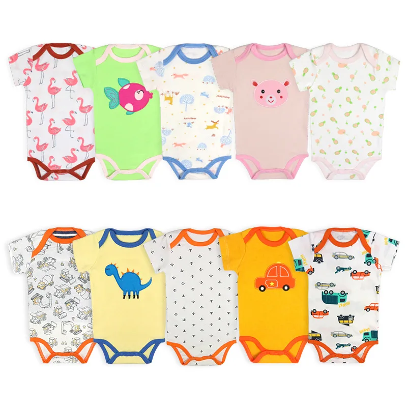 

Summer 5 pcs infant item barboteuse cute girl boy clothing suits children onesie kid clothes newborn baby romper bodysuits set