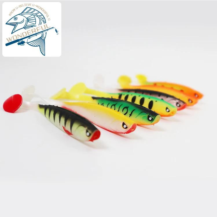 

Factory Rainbow Fish Lua Bait PVC T-tail Soft Fish 13cm / 10g Soft Fishing Baits Soft Silicone Lure