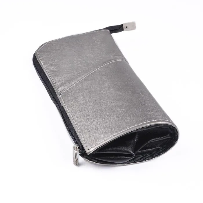 

Travel clear cosmetic bag case makeup brush cup holder, Black or customized