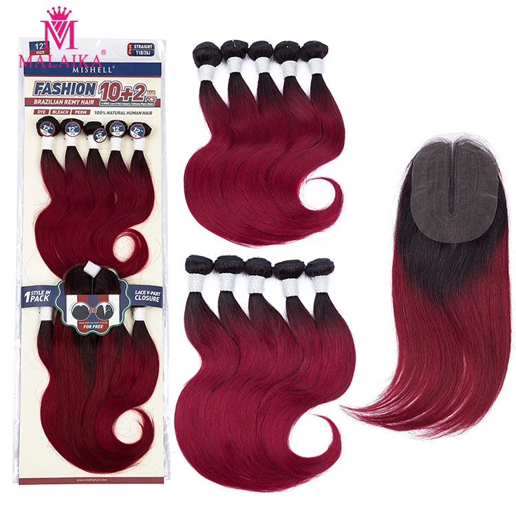 

Seditty MALAIKA cheap price 100% human hair straight body 10pcs bundle with closure, 1/1b/2/4