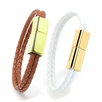 

Leather His And Hers Bracelets Couple Bracelet Unisex Usb Charging Cable Bracelet For Men And Women