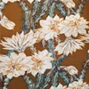 Up to date multicolor lotus flower pattern plain polyester print satin fabric
