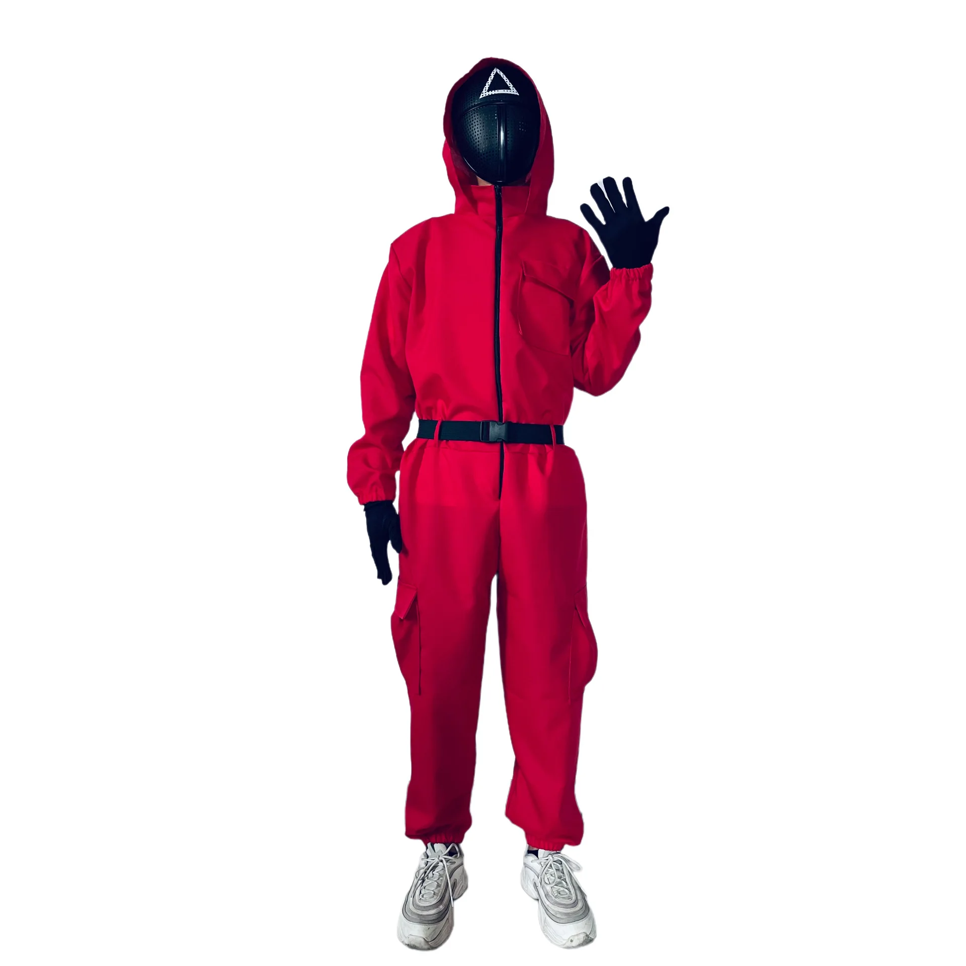 

Squid Game Hoodies Jumpsuit Cosplay Costume Suits with Belt Gloves Fashion Leisure Tracksuit for Carnival M3341