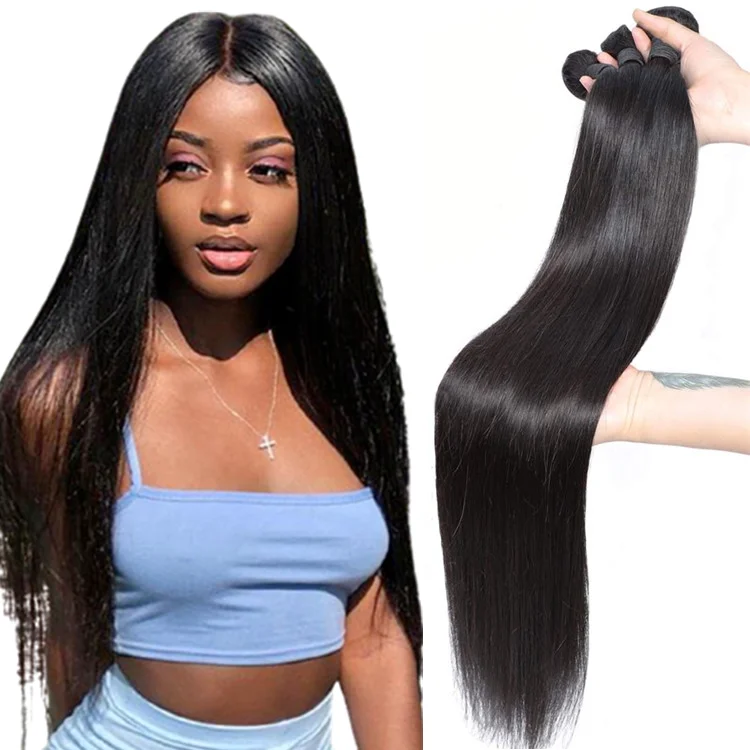 

No tangle no shed Brazilian hair extension, 100% virgin Brazilian human hair weave bundles, natural silky straight hair vendor